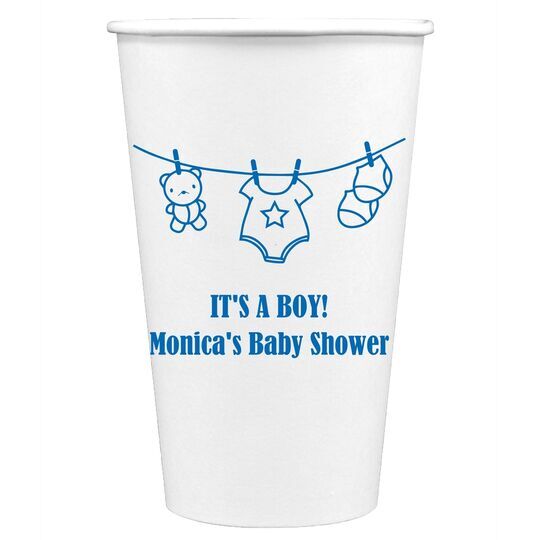Teddy Bear Clothesline Paper Coffee Cups