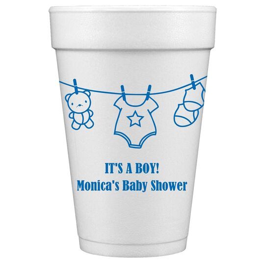 Teddy Bear Clothesline Styrofoam Cups