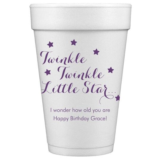 Twinkle Twinkle Little Star Styrofoam Cups