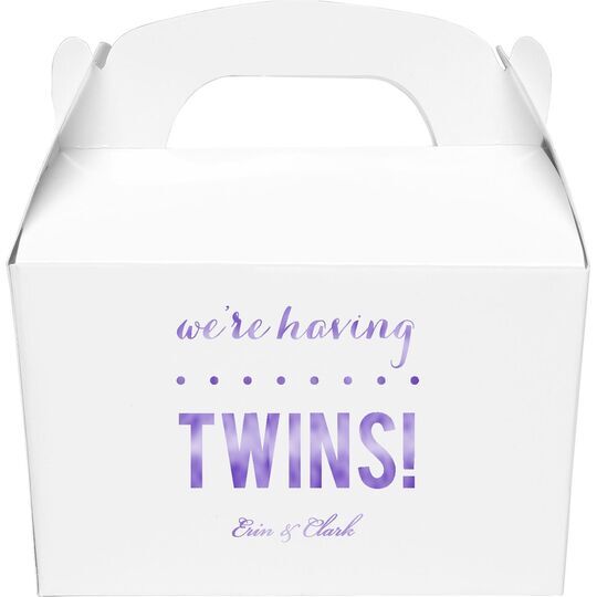 We're Having Twins Gable Favor Boxes