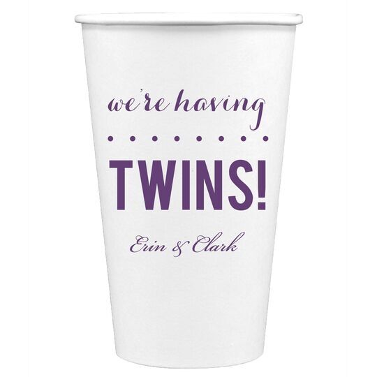 We're Having Twins Paper Coffee Cups