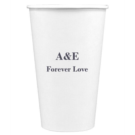 Your Choice of Text Paper Coffee Cups