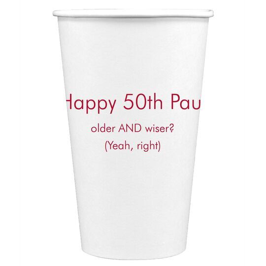 Your Message Paper Coffee Cups