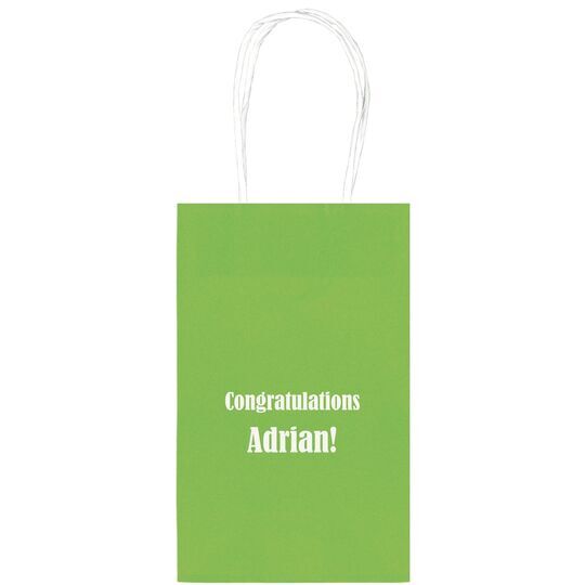 Your Choice of Text Medium Twisted Handled Bags