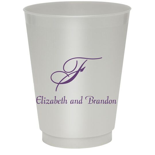 Pick Your Single Monogram with Text Colored Shatterproof Cups