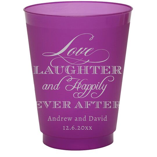 Love Laughter Ever After Colored Shatterproof Cups