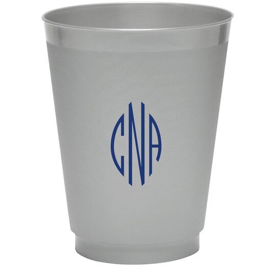 Shaped Oval Monogram Colored Shatterproof Cups