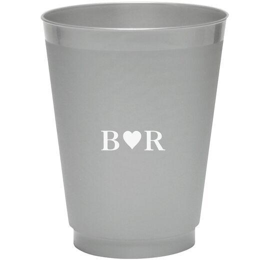 2 Initials Plus Heart Colored Shatterproof Cups