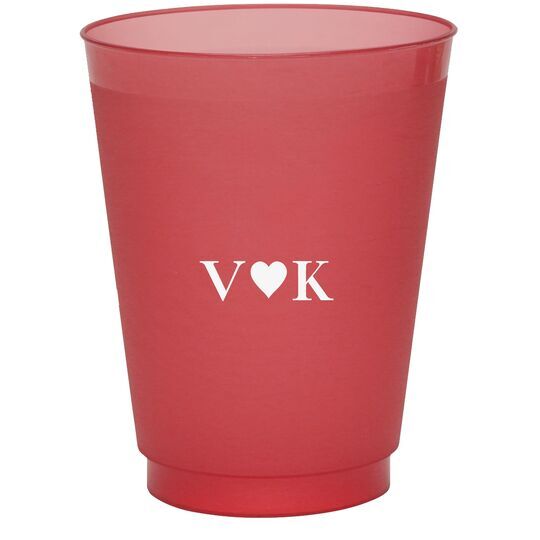 2 Initials Plus Heart Colored Shatterproof Cups