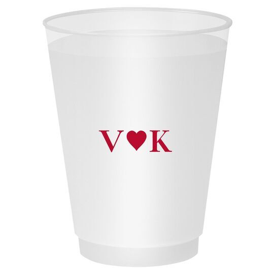 2 Initials Plus Heart Shatterproof Cups