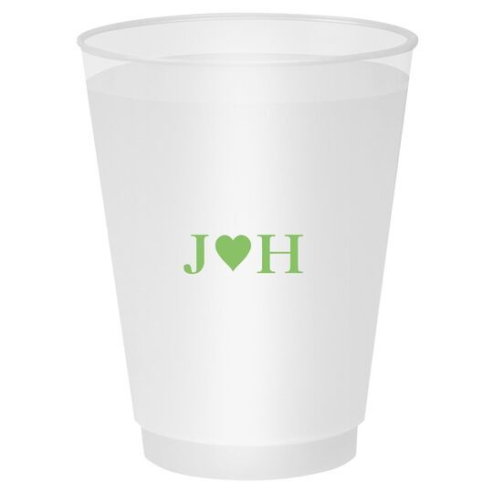 2 Initials Plus Heart Shatterproof Cups