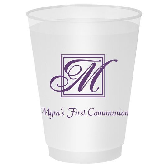 Pick Your Single Initial Monogram with Text Shatterproof Cups