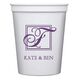 Pick Your Single Initial Monogram with Text Stadium Cups Image 1 of 3