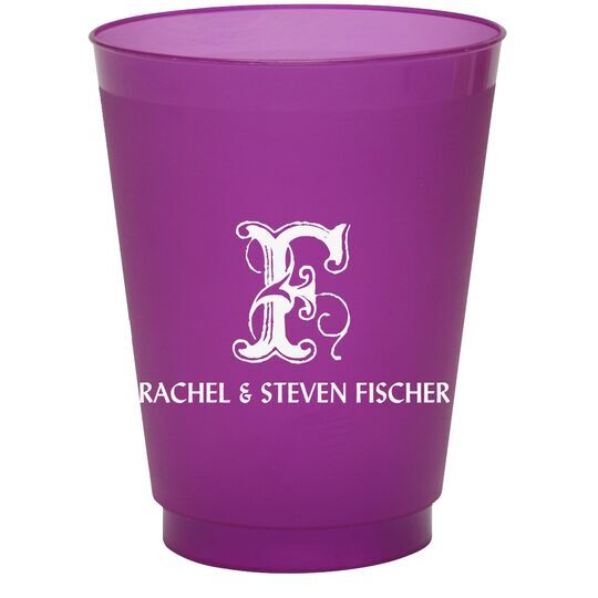 Pick Your Single Initial with Text Colored Shatterproof Cups