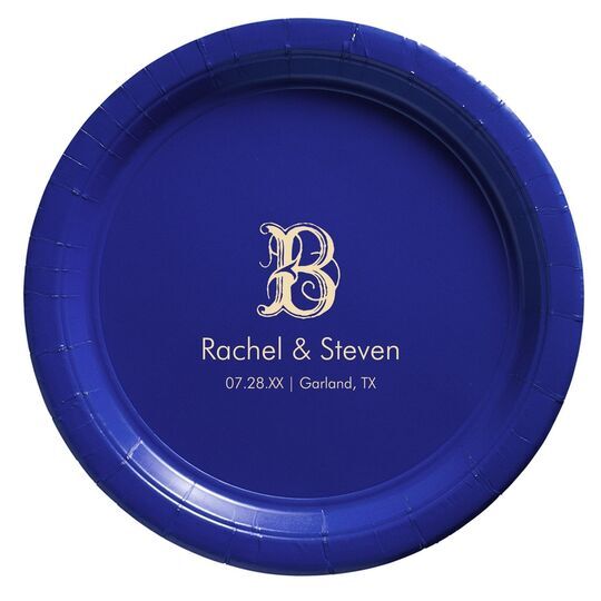 Pick Your Single Initial with Text Paper Plates
