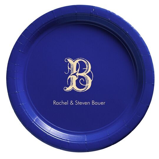 Pick Your Single Initial with Text Paper Plates
