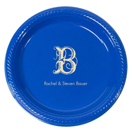 Pick Your Single Initial with Text Plastic Plates