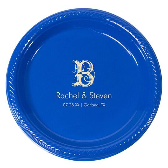 Pick Your Single Initial with Text Plastic Plates
