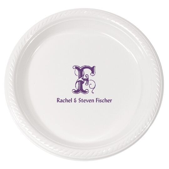 Pick Your Single Initial with Text Plastic Plates