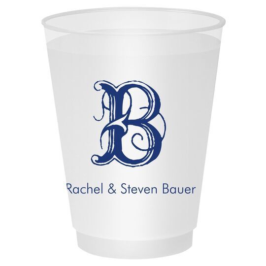 Pick Your Single Initial with Text Shatterproof Cups