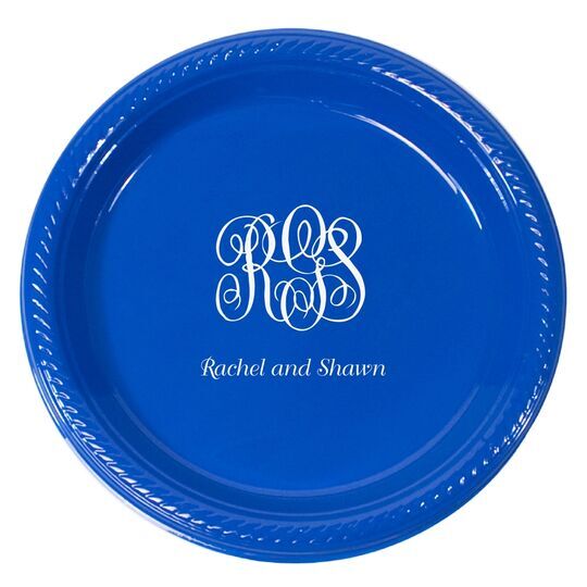 Script Monogram with Text Plastic Plates