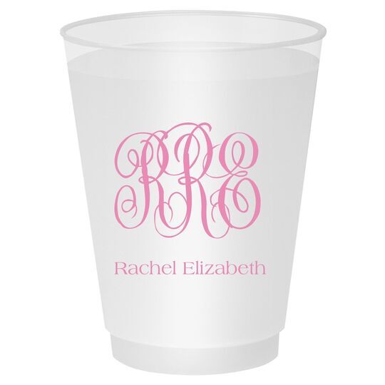 Script Monogram with Text Shatterproof Cups