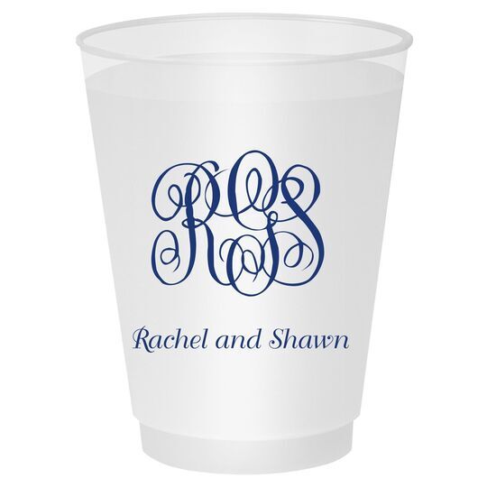 Script Monogram with Text Shatterproof Cups