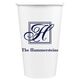 Pick Your Single Initial Monogram with Text Paper Coffee Cups Image 2 of 3