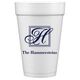 Pick Your Single Initial Monogram with Text Styrofoam Cups Image 2 of 3