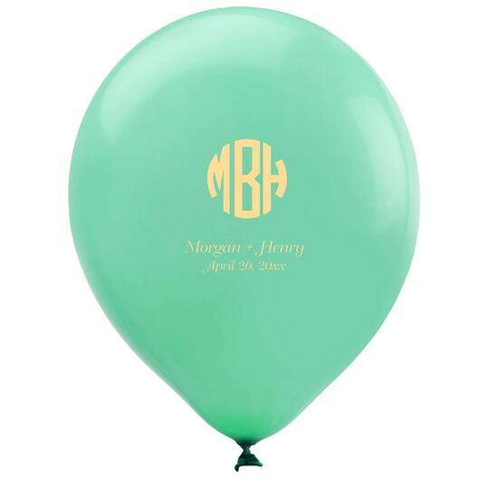 Rounded Monogram with Text Latex Balloons