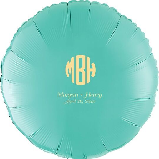 Rounded Monogram with Text Mylar Balloons