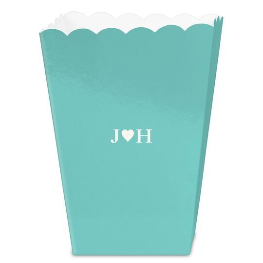 2 Initials Plus Heart Mini Popcorn Boxes