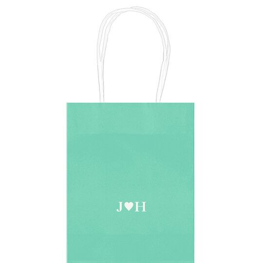 2 Initials Plus Heart Mini Twisted Handled Bags