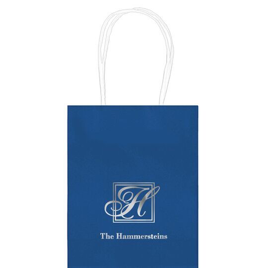 Pick Your Single Initial Monogram with Text Mini Twisted Handled Bags