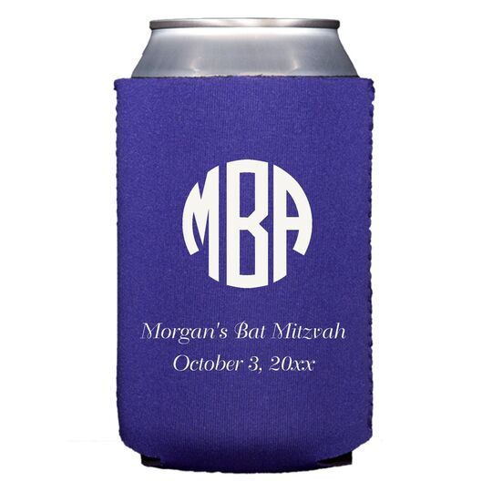 Rounded Monogram with Text Collapsible Huggers