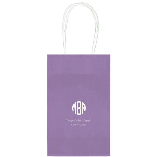 Rounded Monogram with Text Medium Twisted Handled Bags