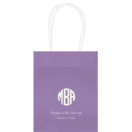 Rounded Monogram with Text Mini Twisted Handled Bags