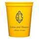 Shaped Oval Monogram with Text Stadium Cups Image 1 of 2