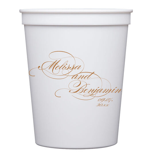 Romantic Script Stadium Cups