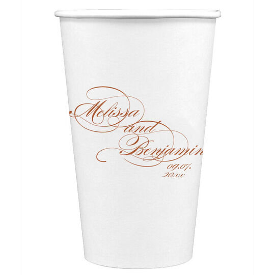 Romantic Script Paper Coffee Cups