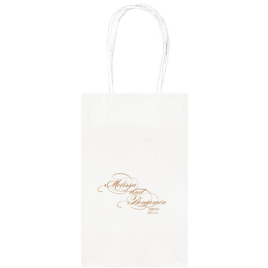 Romantic Script Medium Twisted Handled Bags