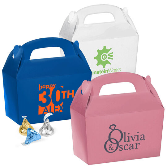 Custom Gable Favor Boxes with Your 1-Color Logo