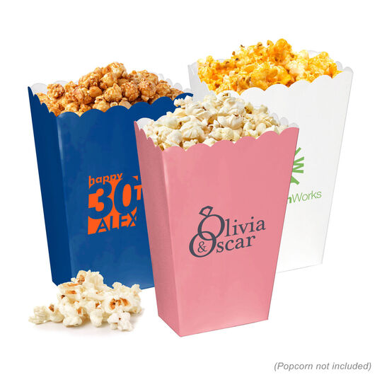 Custom Mini Popcorn Boxes with Your 1-Color Artwork