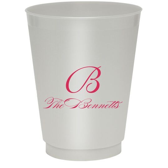 Pick Your Initial Monogram with Text Colored Shatterproof Cups