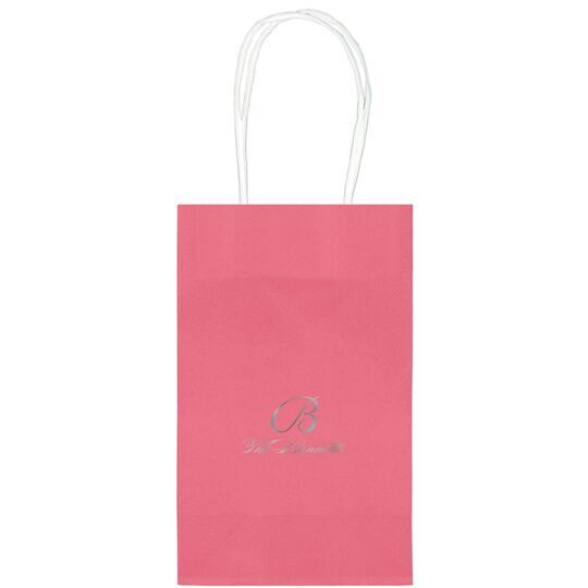 Pick Your Initial Monogram with Text Medium Twisted Handled Bags