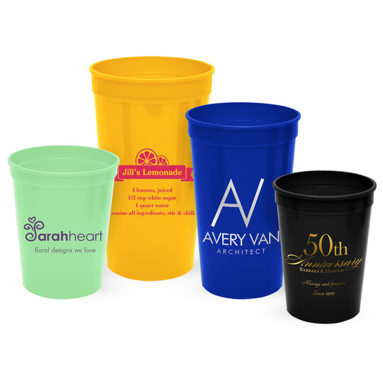 Custom with Your 1-Color Logo with Text we will Typeset Stadium Cups