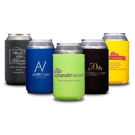 Custom with Your 1-Color Logo with Text we will Typeset Collapsible Huggers
