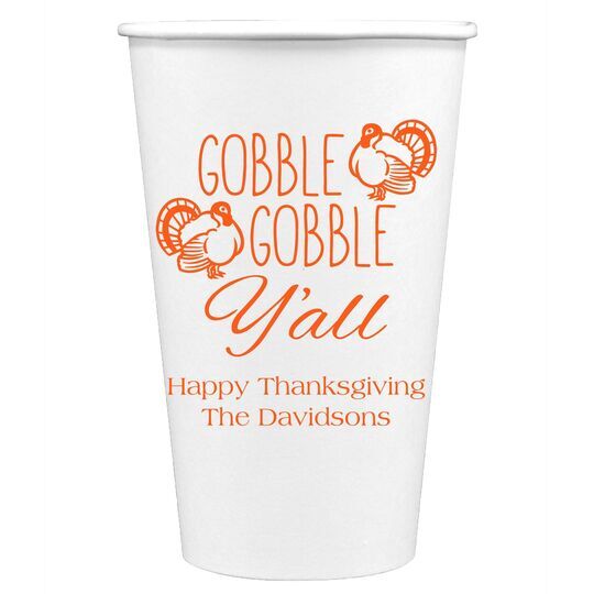 Gobble Gobble Y'all Paper Coffee Cups