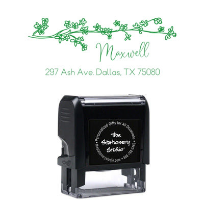 Spring Blossoms Rectangular Address Self-Inking Stamp