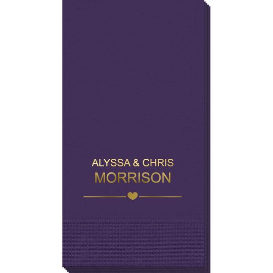 Heart With Lines Guest Towels